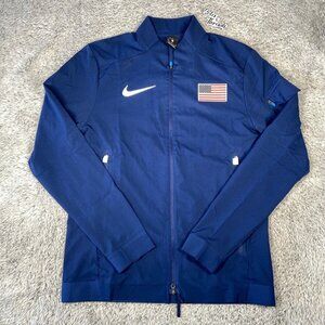 Nike Pro Elite Team USA Podium Track Jacket Size Medium Men Blue AO8701-492